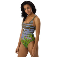 Tipsoo Lake Wildflowers One-Piece Swimsuit | Mt. Rainier Alpine Wildflowers | All-Over Print Nature Swimwear