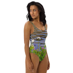 Tipsoo Lake Wildflowers One-Piece Swimsuit | Mt. Rainier Alpine Wildflowers | All-Over Print Nature Swimwear