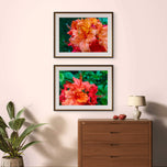 Vibrant Rhododendron Flowers Canvas Wall Art Set of 4 | Unframed Horizontal Macro Photography Prints | Biophilic Décor for Living Room, Bedroom & Office