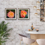 Vibrant Roses with Raindrops Canvas Wall Art Set of 3 | Unframed Square Macro Photography Prints | Biophilic Décor for Living Room, Bedroom & Office