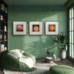Vibrant Roses with Raindrops Canvas Wall Art Set of 3 | Unframed Square Macro Photography Prints | Biophilic Décor for Living Room, Bedroom & Office