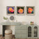 Vibrant Roses with Raindrops Canvas Wall Art Set of 3 | Unframed Square Macro Photography Prints | Biophilic Décor for Living Room, Bedroom & Office