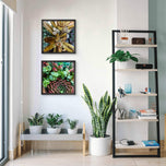 Vibrant Spring Succulents Canvas Wall Art Set of 6 — Unframed Square Macro Photography Prints