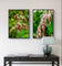 Wetland Grass with Raindrops - Authentic Macro Photography - Unframed Canvas Vertical 3 Prints Set - Biophilic Style Wall Art Decor
