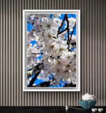 White Cherry Blossom Canvas Print Set of 4 | Bring Spring Inside Year Round | Authentic Nature Photography | Biophilic Vertical Wall Art for Home Décor