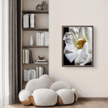 White Rose Canvas Art "The Bloom of Grace" | A Story of Resilience & Second Chances | Authentic Miracle Garden Photography | Biophilic Vertical Wall Decor