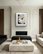 White Rose Canvas Art "The Bloom of Grace" | A Story of Resilience & Second Chances | Authentic Miracle Garden Photography | Biophilic Vertical Wall Decor