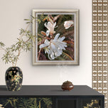 White Star Magnolia Blossom Photography Canvas Set of 3 | Unframed Vertical Prints | Biophilic Décor for Living Room, Bedroom & Office