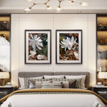 White Star Magnolia Blossom Photography Canvas Set of 3 | Unframed Vertical Prints | Biophilic Décor for Living Room, Bedroom & Office