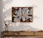 White Star Magnolia Blossom Photography Canvas Set of 4 | Unframed Horizontal Prints | Biophilic Décor for Living Room, Bedroom & Office