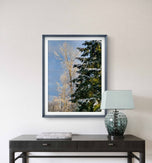 Snowy Forest Sunrise Canvas Art | Awaken to Winter's Tranquility | Authentic Nature Photography Print Set of 2 | Biophilic Vertical Wall Decor