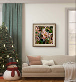 Winter Frost Leaves Photography Print Set of 4 | Unframed Canvas Wall Art | Biophilic Nature Decor | Square Macro Botanical Prints | Holiday Gift