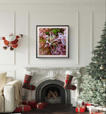 Winter Frost Leaves Photography Print Set of 4 | Unframed Canvas Wall Art | Biophilic Nature Decor | Square Macro Botanical Prints | Holiday Gift