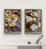Winter Frosty Hydrangea Authentic Macro Photography | Nature's Calming Elegance | Unframed Canvas Vertical Print Set of 2 | Biophilic Wall Decor