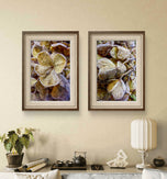 Winter Frosty Hydrangea Authentic Macro Photography | Nature's Calming Elegance | Unframed Canvas Vertical Print Set of 2 | Biophilic Wall Decor