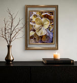 Winter Frosty Hydrangea Authentic Macro Photography | Nature's Calming Elegance | Unframed Canvas Vertical Print Set of 2 | Biophilic Wall Decor