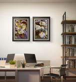 Winter Frosty Hydrangea Authentic Macro Photography | Nature's Calming Elegance | Unframed Canvas Vertical Print Set of 2 | Biophilic Wall Decor