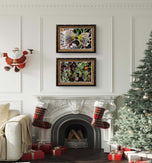 Winter Frosty Leaves Authentic Macro Photography | Nature's Jeweled Elegance | Unframed Canvas Mixed Orientation Print Set of 4 | Biophilic Wall Decor