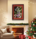 Winter Frosty Leaves Authentic Macro Photography | Nature's Jeweled Elegance | Unframed Canvas Mixed Orientation Print Set of 4 | Biophilic Wall Decor