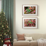 Winter Frosty Leaves Authentic Macro Photography | Nature's Vibrant Calm | Unframed Canvas Mixed Orientation Print Set of 4 | Biophilic Wall Decor