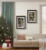 Winter Frosty Leaves Authentic Macro Photography | Nature's Jeweled Elegance | Unframed Canvas Mixed Orientation Print Set of 4 | Biophilic Wall Decor