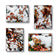 Winter Snowy Foliage Macro Photography 4 Print Set | Unframed Canvas Wall Art | Biophilic Horizontal Vertical Mixed Decor