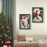 Winter Snowy Bushes | Authentic Macro Photography | Canvas Print Set of 4 | Biophilic Wall Art