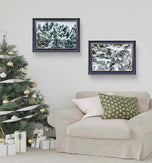 Winter Snowy Evergreen Trees Authentic Photography | Forest Serenity | Unframed Canvas Mixed Orientation Print Set of 4 | Biophilic Wall Decor