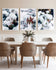 Winter Snowy Foliage Authentic Macro Photography | Unframed Canvas Vertical 3 Prints Set | Biophilic Style Wall Art Decor