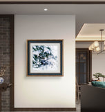 Winter Snowy Grass Authentic Macro Photography | Minimalist Serenity | Unframed Canvas Square Print | Biophilic Wall Decor