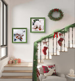 Winter Snowy Red Foliage Canvas Print Set of 4 | Authentic Macro Photography | Unstretched Square Wall Art Biophilic Decor