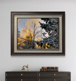 Winter Sunrise Forest Canvas Set of 3 | Peaceful Biophilic Wall Art