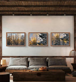 Winter Sunrise Forest Canvas Set of 3 | Peaceful Biophilic Wall Art