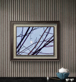 Winter Tree Branches Canvas Print | Blue Sky White Moon | Authentic Nature Photography | Biophilic Wall Art | Unframed Horizontal | Holiday Gift