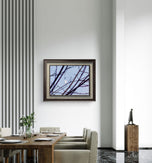 Winter Tree Branches Canvas Print | Blue Sky White Moon | Authentic Nature Photography | Biophilic Wall Art | Unframed Horizontal | Holiday Gift