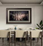 Winter Tree Branches with Moon Authentic Photography | Unstretched Canvas Horizontal Print | Biophilic Style Wall Art Decor