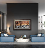 Winter Trees Against Golden Sunset Sky - Unframed Canvas Print - Horizontal Panoramic Nature Photography - Biophilic Wall Art Decor - 3 Sizes