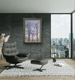 Winter Trees and Moon Authentic Nature Photography | Unframed Canvas Vertical Print | Biophilic Wall Art Decor | Holiday Gift