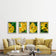 Yellow Rhododendron Flowers Canvas Wall Art Set of 4 | Unframed Vertical Macro Photography Prints | Biophilic Décor for Living Room, Bedroom & Office