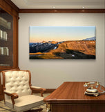 Rainier Mountains in Summer Sunset | Authentic Nature Photography | Gallery Wrapped Canvas Horizontal Print | Biophilic Wall Art for Home & Office Décor