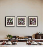 White Spring Flowers with Raindrops Macro Photography | Unframed Canvas Square 6 Prints Set | Modern Gallery Wall Art Decor