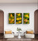 Yellow Flowers with Raindrops Photography | Set of 3 Vertical Unframed Canvas Prints | Nature Wall Art for Home & Office