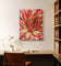 Red Succulents with Raindrops | Macro Photography Print | Vertical Gallery Wrapped Canvas Wall Art for Home & Office