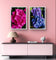 Purple & Pink Hydrangea Closeup Photography Unframed Canvas Set of 4 Prints | Modern Nature Wall Art for Home Office Decor | Elegant Gift