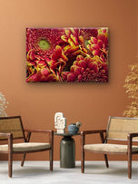 Red Floral Canvas Wall Art | Spring Gerbera Macro Photography | Horizontal Gallery Wrapped Print | Ready to Hang