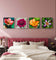 Vibrant Tropical Flowers Close-Up Nature Photography I Square Unframed Canvas Wall Art Set of 4 | Elegant Floral Print for Home Décor