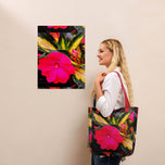 Canvas Tote Bag 15x15 in | Red Summer Flowers Original Photography Print