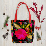 Canvas Tote Bag 15x15 in | Red Summer Flowers Original Photography Print