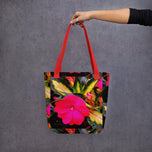 Canvas Tote Bag 15x15 in | Red Summer Flowers Original Photography Print