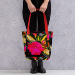 Canvas Tote Bag 15x15 in | Red Summer Flowers Original Photography Print